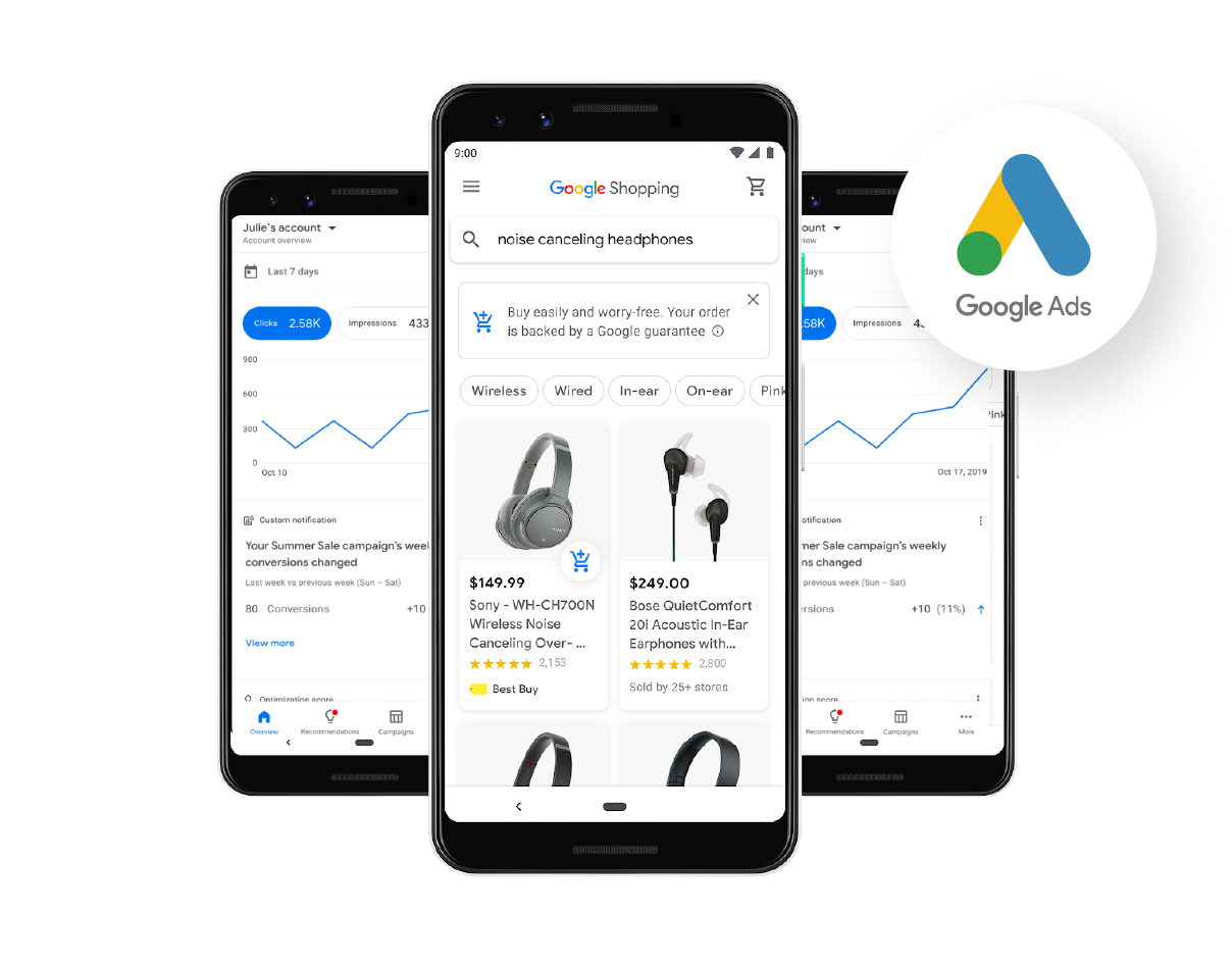 Google Ads Anzeigen auf dem Smartphone