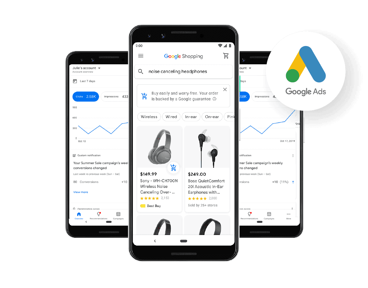 Google Ads Anzeigen auf dem Smartphone